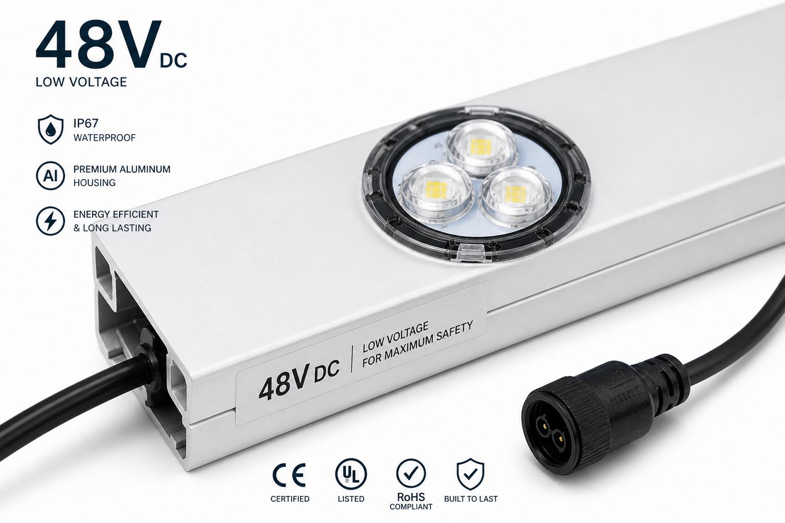 48V DC low voltage IP67 waterproof aluminum housing LED module