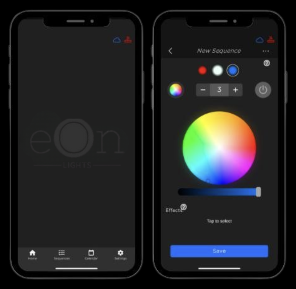 Light It Right app — color wheel and sequence controls